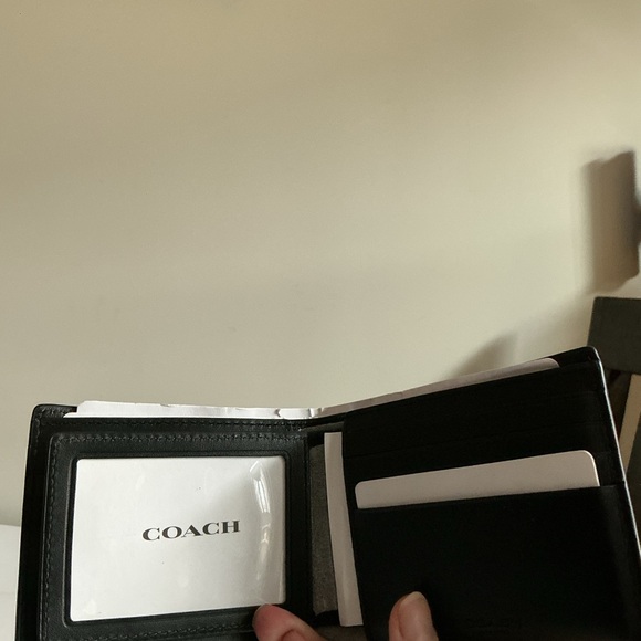 Coach Black Signature Leather Wallet & Card Holder Set - Picture 7 of 8